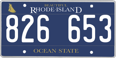 RI license plate 826653