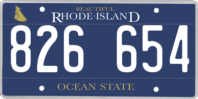 RI license plate 826654