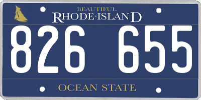 RI license plate 826655