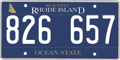 RI license plate 826657