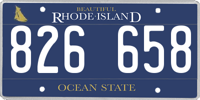 RI license plate 826658