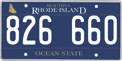 RI license plate 826660