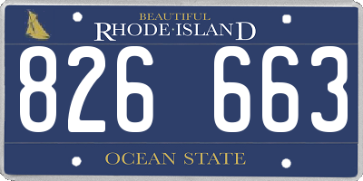 RI license plate 826663