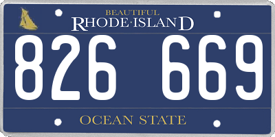 RI license plate 826669