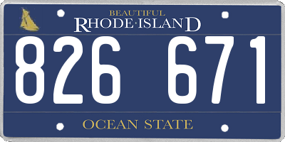RI license plate 826671