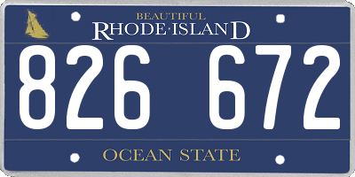 RI license plate 826672