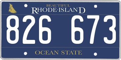 RI license plate 826673