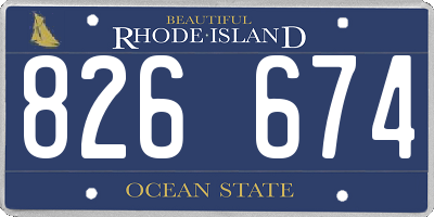 RI license plate 826674