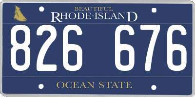 RI license plate 826676