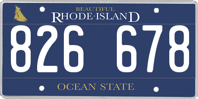 RI license plate 826678