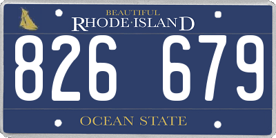 RI license plate 826679