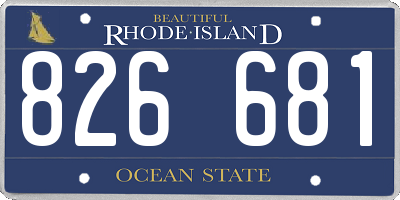 RI license plate 826681