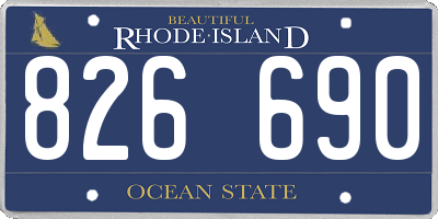 RI license plate 826690