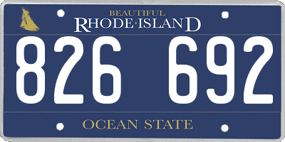 RI license plate 826692