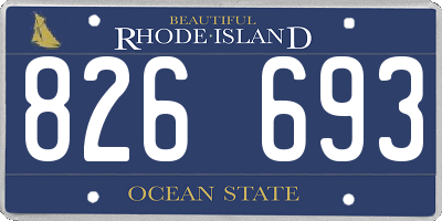 RI license plate 826693