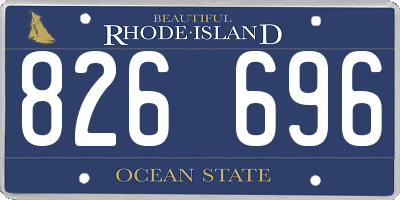 RI license plate 826696