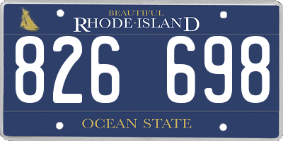 RI license plate 826698