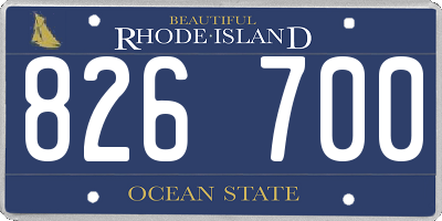 RI license plate 826700