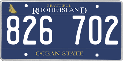 RI license plate 826702