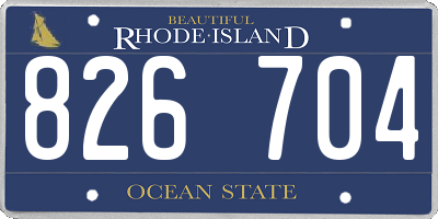 RI license plate 826704