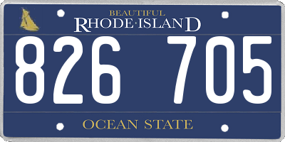 RI license plate 826705