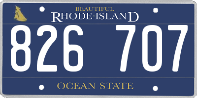 RI license plate 826707