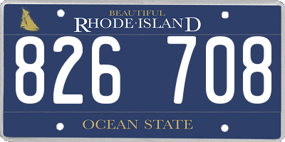 RI license plate 826708