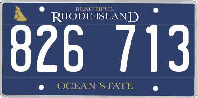 RI license plate 826713