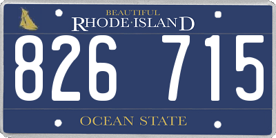 RI license plate 826715