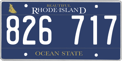 RI license plate 826717
