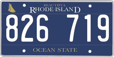 RI license plate 826719