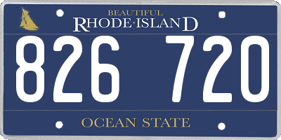 RI license plate 826720