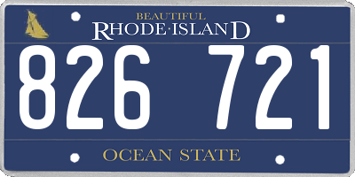 RI license plate 826721