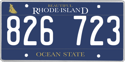 RI license plate 826723