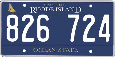 RI license plate 826724