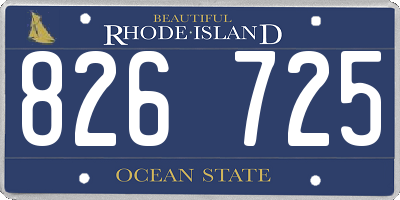 RI license plate 826725