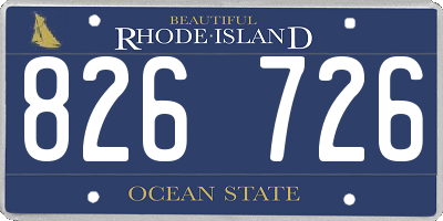 RI license plate 826726