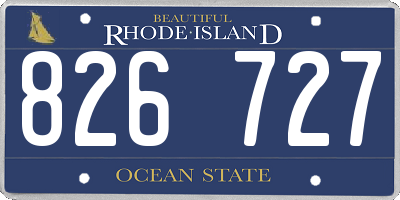 RI license plate 826727