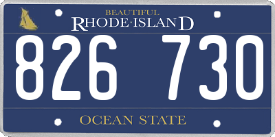 RI license plate 826730