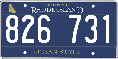 RI license plate 826731