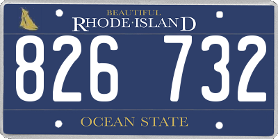 RI license plate 826732