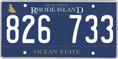 RI license plate 826733