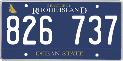 RI license plate 826737