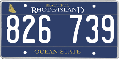 RI license plate 826739