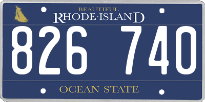 RI license plate 826740