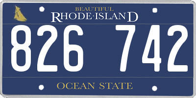 RI license plate 826742