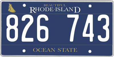 RI license plate 826743