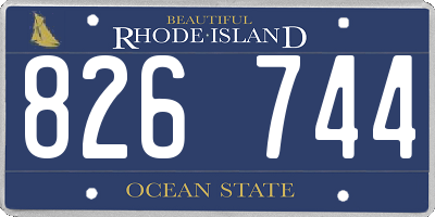 RI license plate 826744