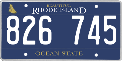 RI license plate 826745