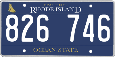 RI license plate 826746